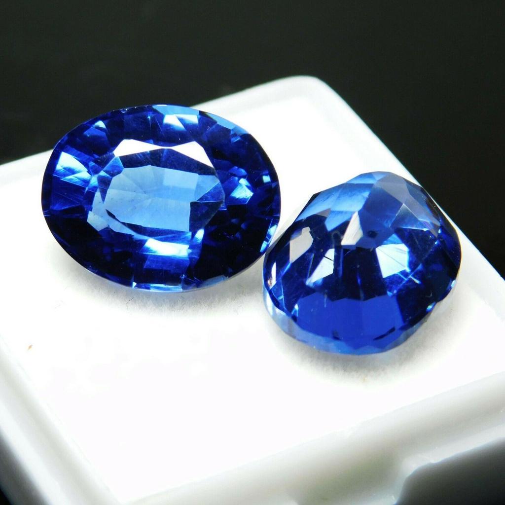 Natural Blue Tanzanite Loose Gemstone 16.30 Ct Oval Shape Pair for Jewelry Making and Crafts