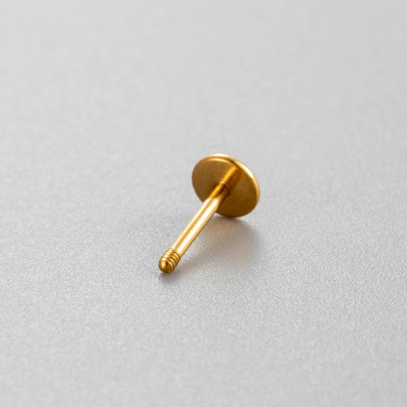 Henson Titanium Steel Ear Cartilage Studs - T-Shaped Screw with Flat Bottom, 0.8/1.2MM Thickness, 6MM Length.