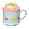 Cream Cake Mug Ceramic Water Cup with Lid Cup Cute Cartoon Girl Good-looking Bestie Birthday Gift