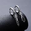 And Versatile Tassels Diamond-encrusted Cross Earrings with for Both Men Hip-hop Style Exude a High-end and Women A Pair of  Jewelry