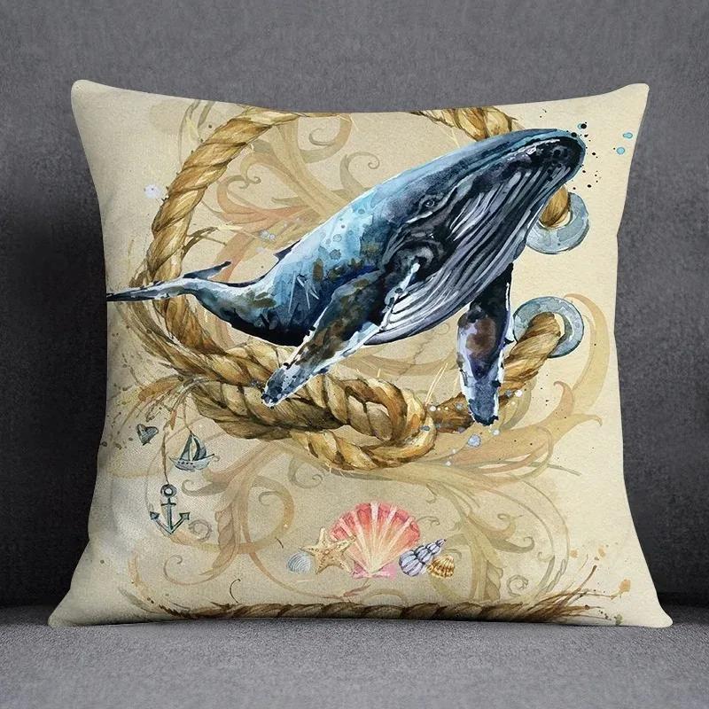 Sea World Throw Pillow Cover With Short Plush Print For Living Room Sofa Decoration Cushion Cover Pillow Covers Decorative