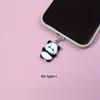 Adorable Panda Phone Charm: Cute Black And White Panda with Flower, Protects Your Phone from Dust