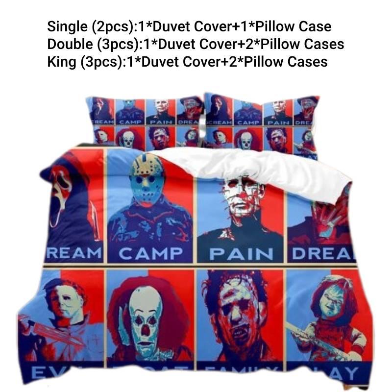 High-quality Bedding Set With Terrifying Character Prints Speed Sell Wish Export