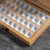 24/36/42/48 Grids Portable Bamboo Wood Square Nail Polish Palette Case Nail Art Painting Storage Box Empty Diy Nail Polish Glue