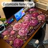 Floral Garden Theme Personalized Mouse Pad Custom Name Text Non Slip Desk Pad For Laptop Office Desktop