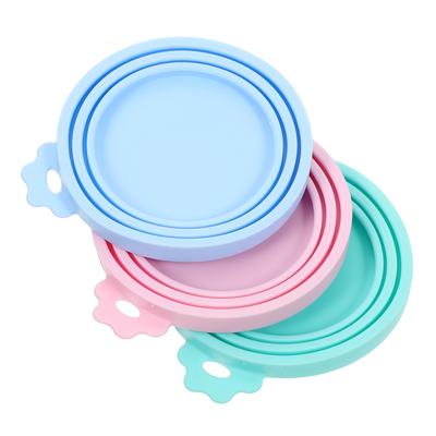 3 Pcs Pet Can Lid Lids Silicone Covers Food Seal Sealed Silica Gel Flexible Universal