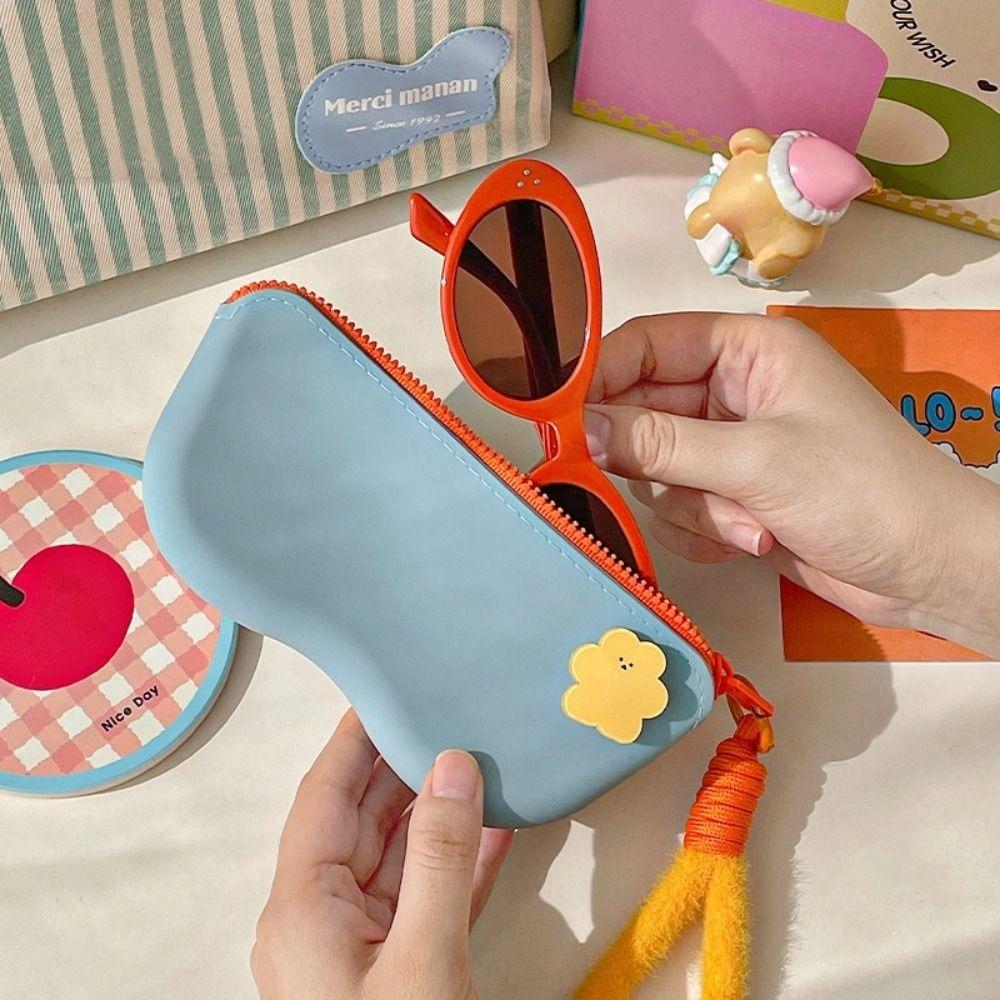 Waterproof Portable Zipper Eyeglasses Bag Silicone Sunglasses Protective  Eyewear Accessories