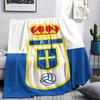 1PC Real Madrid CF Print Flannel Blanket, High Quality All Seasons, Home Decor, Warmth and Comfort, Perfect for Christmas Gifts