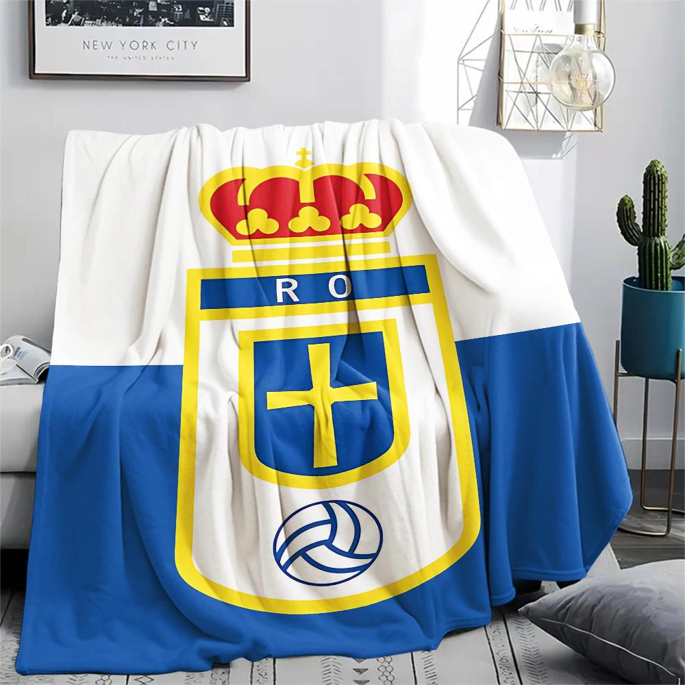 1PC Real Madrid CF Print Flannel Blanket, High Quality All Seasons, Home Decor, Warmth and Comfort, Perfect for Christmas Gifts