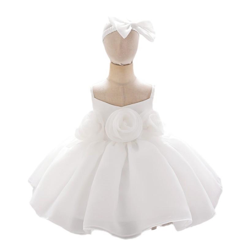 Baby Girls Princess Dress 3D Flower Formal Gown Piano Performance Wedding Party