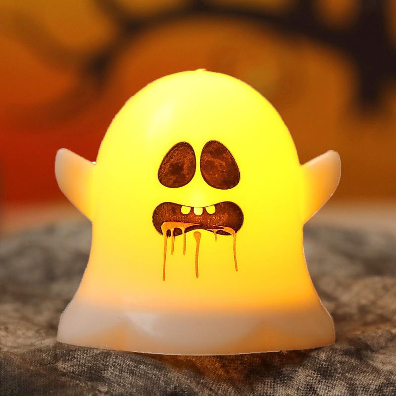 Halloween Decorations LED Candle Light Plastic Ghost Skull Lamp For Home Bar Haunted House Halloween Party Decor Horror Props