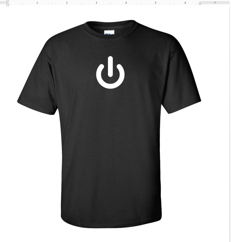 Power Symbol Computer Geek Cotton Tee Shirt Black White Funny T-Shirt S - 5XL 3XL