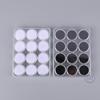 2Pcs Transparent Round Gemstone Display Collection Storage Box Jewelry Gems Loose Diamond Container Jar Organizer Tray Case&Lid