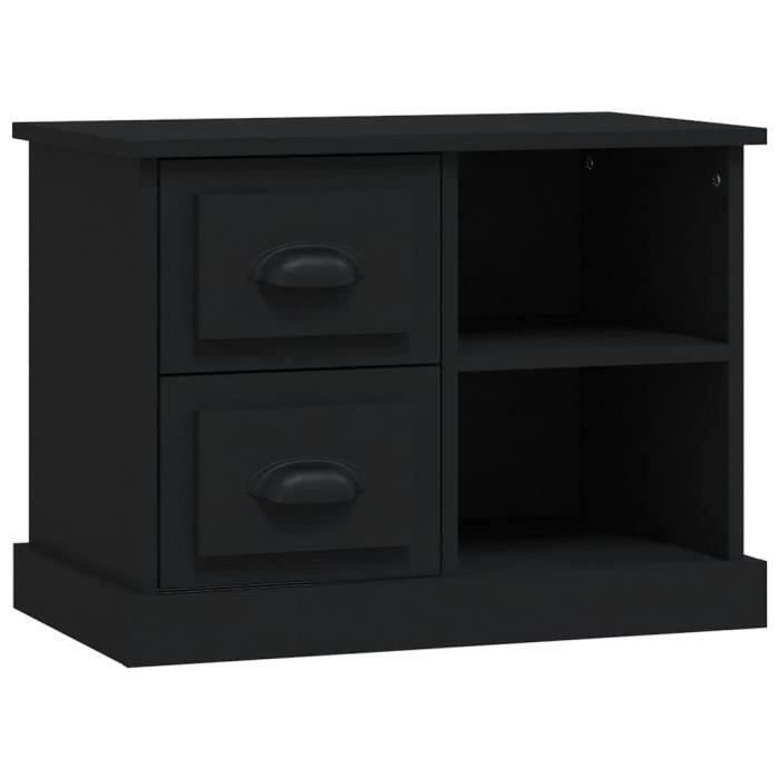 VidaXL Black Bedside Table 60x35.5x45 Cm 816369