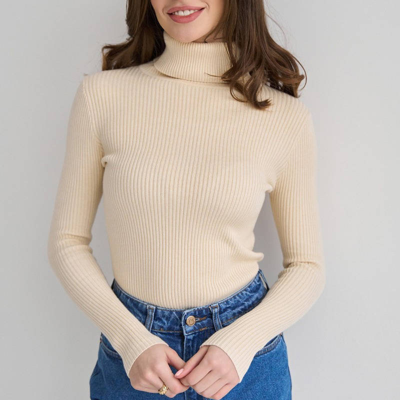 Turtleneck Bottoming Shirt Women Long Sleeve Pullover Sweater Sweaters