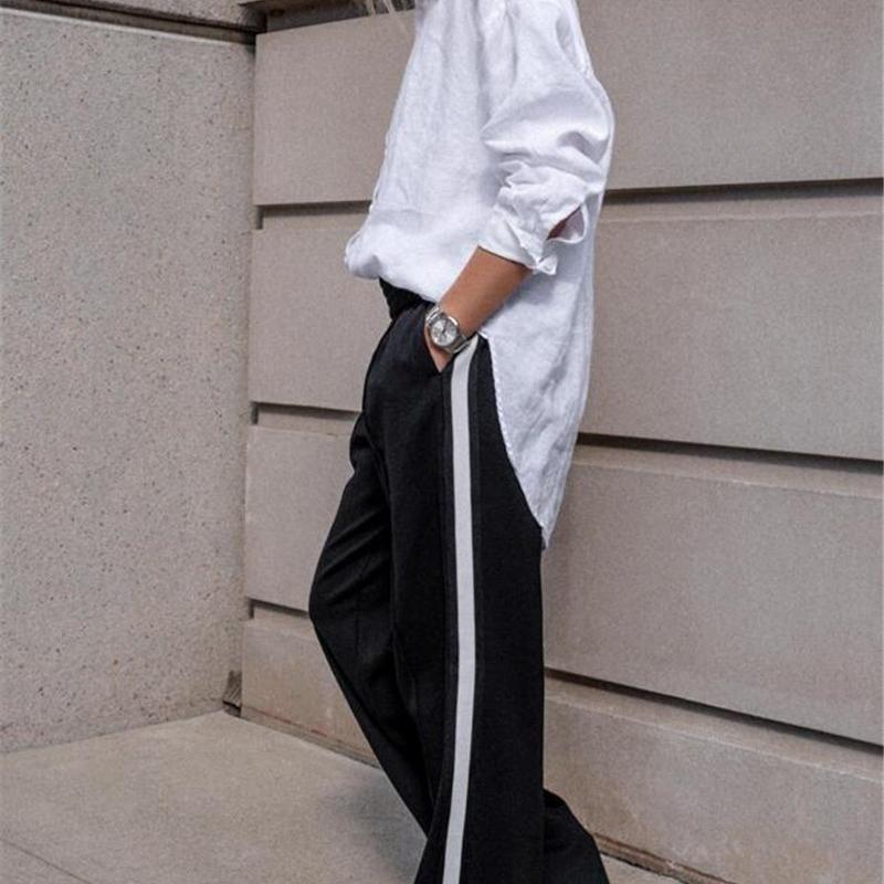 

Australia Spring Official Website New Arrival Ponte-De-Roma Line Loose Women Elastic Pocket Casual Knitted Pants Slim Looking White blemish L