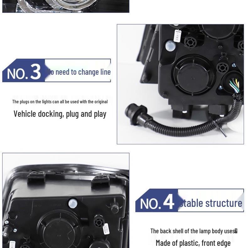 Shaanxi Delong X3000 LED Headlight Kit: Dual Lens, Flowing Turn Signal, Super Bright