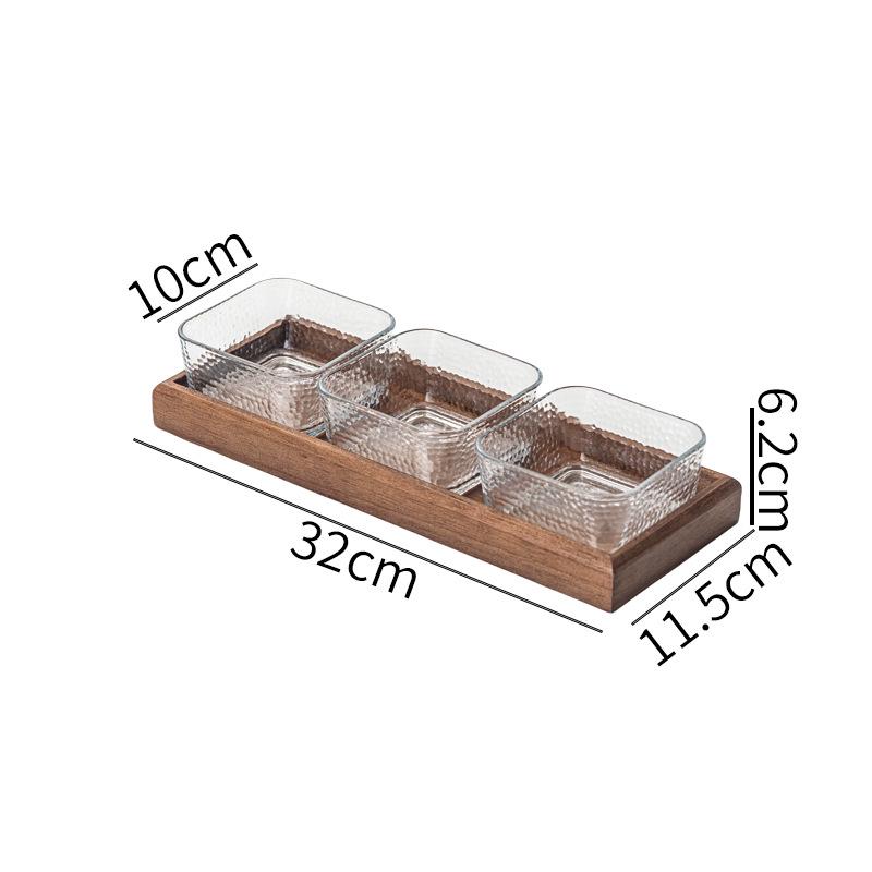 Creative Glass Walnut Fruit Bowl with Compartments for Snacks & Desserts