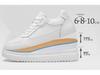 Men's Breathable Skate Sneakers - 10cm Invisible Lift, Thick Sole, White Casual Shoes