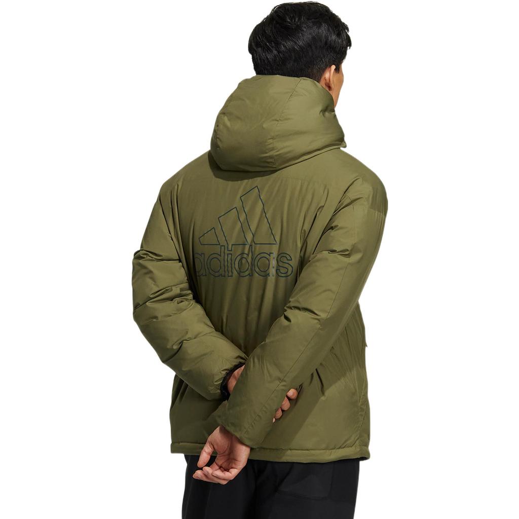 Adidas Reversible Down Jacket With Hood And Zipper Men Outerwear Green HR5243