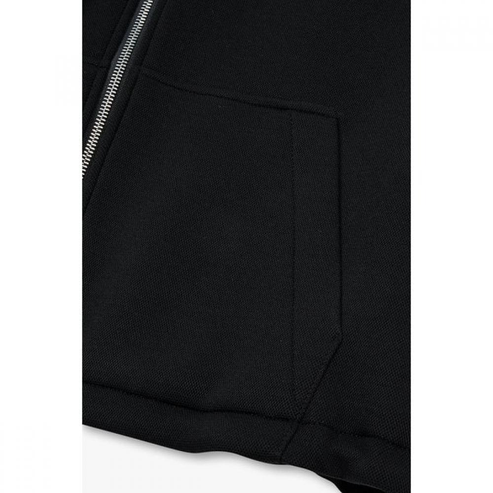 Vov Leather String Jersey Hooded Jumper