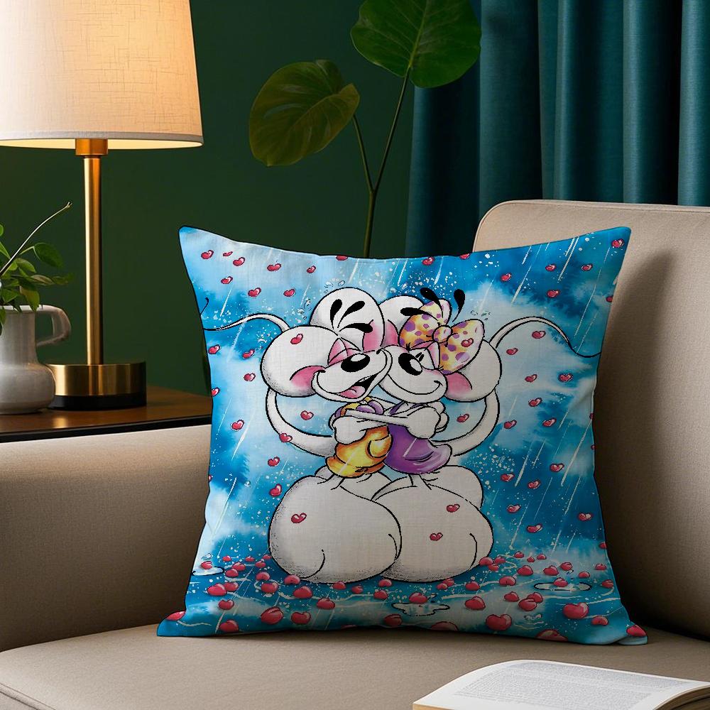 Cartoon D-Diddl rat Pillow Case Plush Fabric Soft Pillowcase Double Sided Print Sofa Cushion Cover Throw