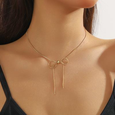 Necklace for Women Bow Necklace Light Luxury Simple Fashion Versatile Jewelry Ins Style Collarbone Chain Beautiful Elegant Necklace for Her