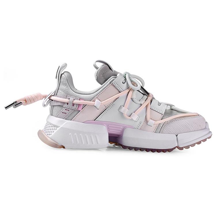 Li Ning Pan Gu Trek Cherry Blossom Collection Slip Resistant Abrasion Resistant Low Top Casual Shoes Women's Pink AGLQ194-1