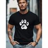 Men'S Paw Print Pattern Summer Casual Short-Sleeve T-Shirt,Soft & Breathable, Fashionable And Versatile