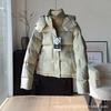 Four-grid White Duck Down Jacket Women's Short Winter New Hooded Bread Jacket Thickened Small Jacket