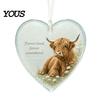 Pet Loss Consolation Gift Acrylic Heart Shape Ornament with Animal Pattern & Emotional Message, Decorative Pendant Hanging Rope for Car Rear