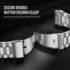 For Garmin Fenix 7/7 Pro/5 Band 3-Bead Stainless Steel Watch Strap