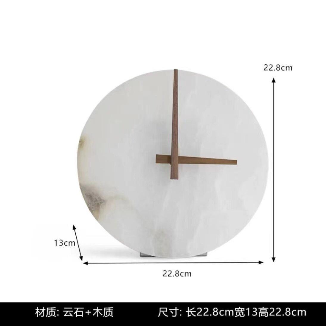 

Creative Art Deco Marble & Resin Table Clock, Elegant Silent Movement Mantel Clock for Living Room, Desktop Office Desk Decor