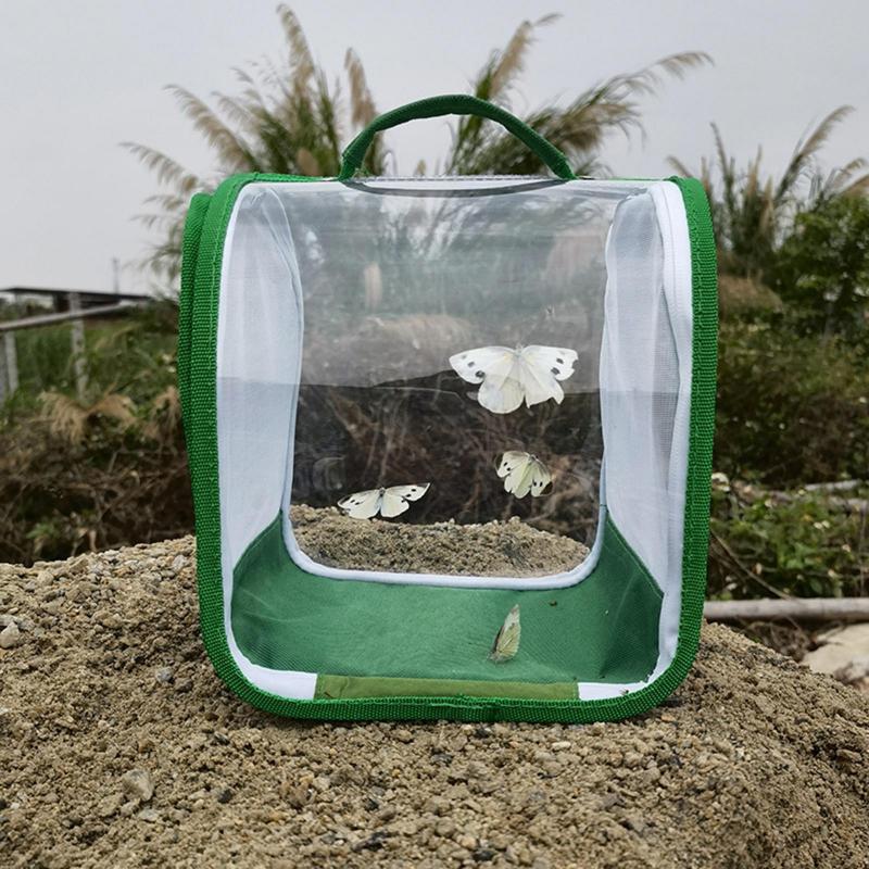 Clear PVC Insect Butterfly Habitat Cage Portable Outdoor Insect Observer Collapsible Critter Box for DIY Insect Observation