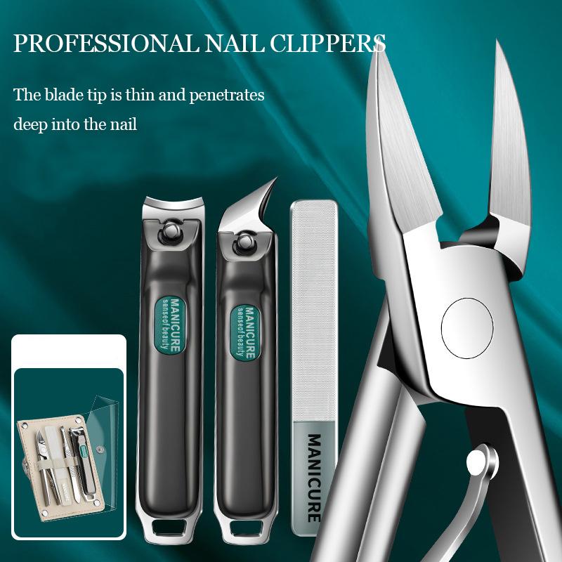 Professional Toe Nail Clippers Thick Ingrown Toenails Large Wide Jaw Opening Slanted Long Handle Fingernail Scissors Manicure