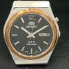 USED ORIENT JAPAN MENS AUTOMATIC DAY&DATE BLACK COLOR DIAL WATCH A432326-2 R111-a432326