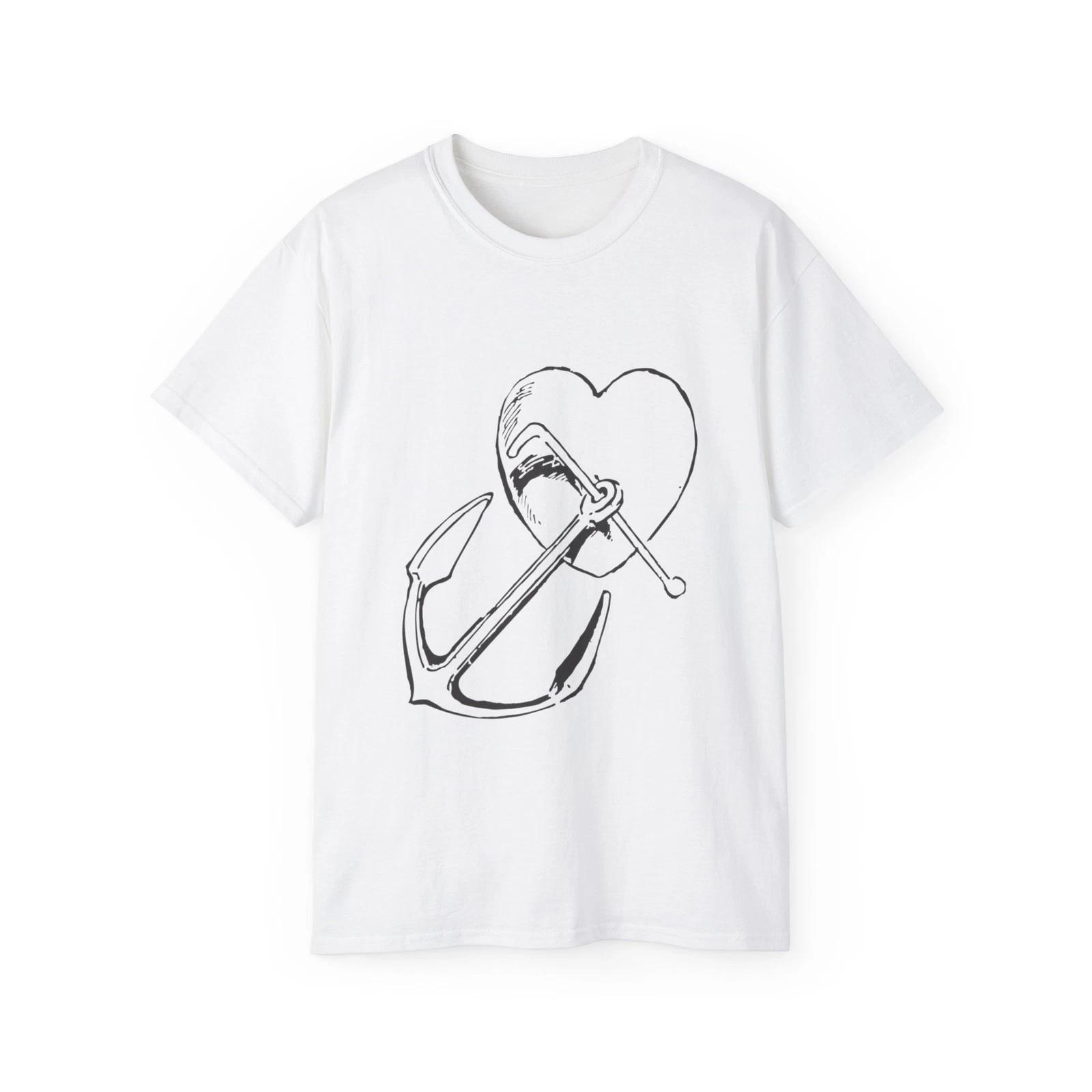 Heart Anchor Vintage Vintage Tattoo Nautical | Custom Graphic T-Shirt S