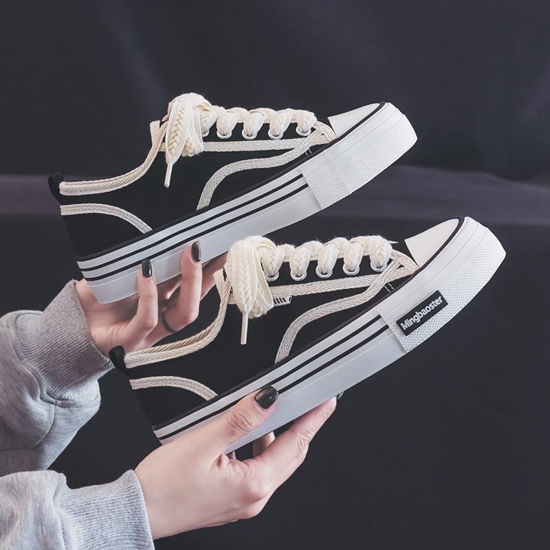 Muffin Wheat Ear Canvas Women's Shoes Spring New Platform Biscuit Shoes Niche Versatile Casual Board Shoes