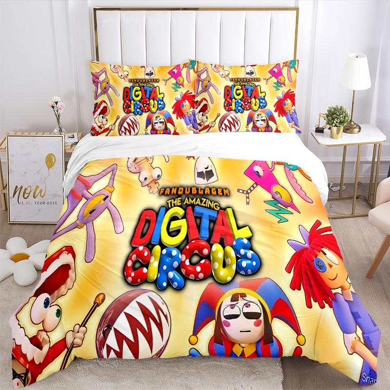 Digital Circus Adventure Print 3Pcs Bedding Setduvet Cover With 2 Bedropillowcase Home Birthday Gift