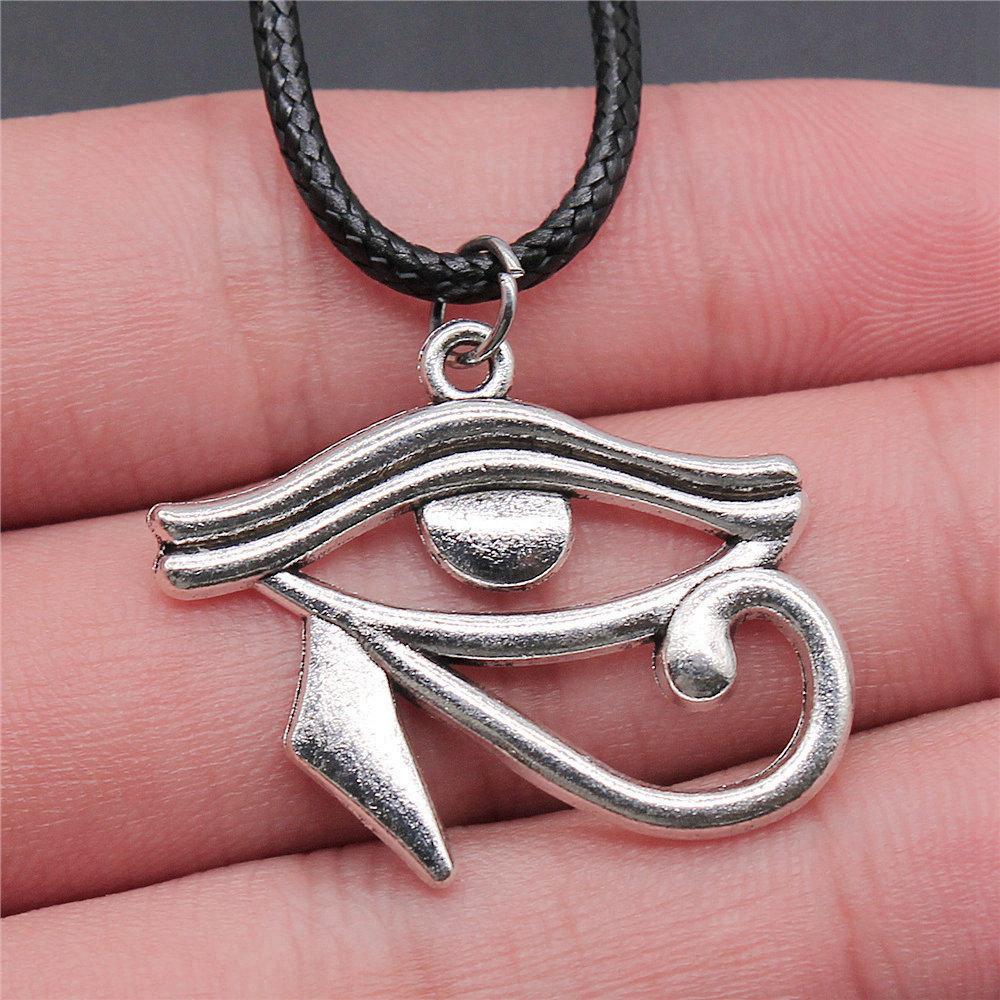 45cm Necklace Leather Chain Big Eye Of Horus Minimalist Jewelry Components QN029