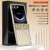 Phone Case with Steel Film for Samsung Galaxy Z Flip 7 FE 6 5 4 3 Hinge Protection Anti-drop Cover Electroplate Mechanical Style