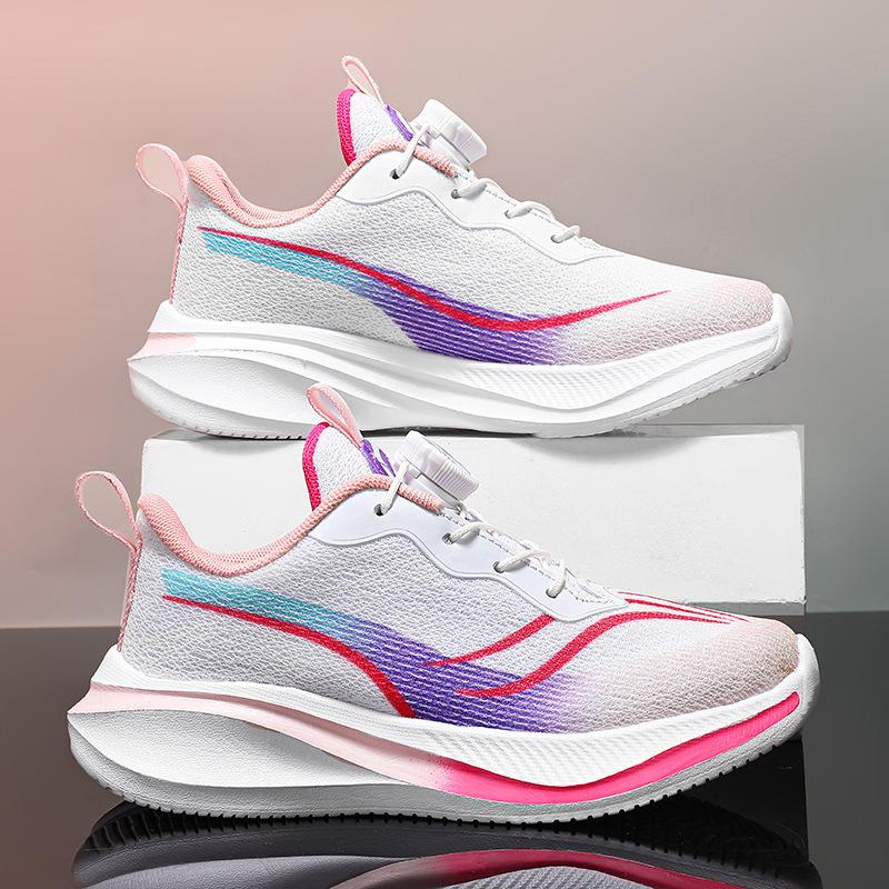 Boys' Sports Shoes Summer 2025 New Shock-absorbing Ultra-light Running Shoes Medium and Large Children's Shoes Running Shoes Rotating Buckle