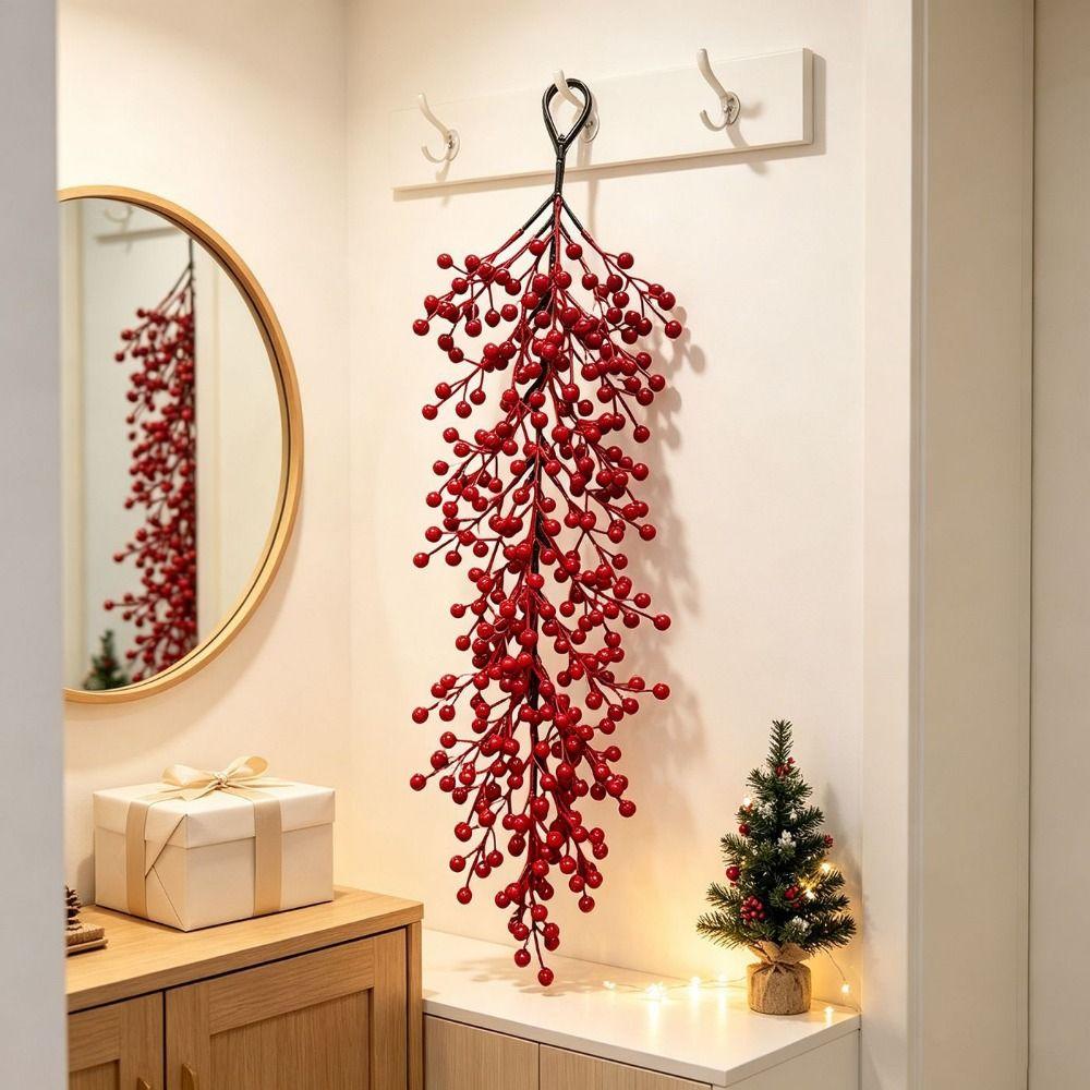 Wall Hanging Christmas Red Berry Vine Scene Layout Berry Wall Hanging Christmas Holiday