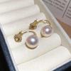 Elegant Retro Silver & Pearl C-Shaped Diamond Stud Earrings - High-End Fashion Accessories for Women