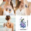 9 Stück Blumen Temporäre Tattoos für Männer Frauen Pflanze Narzisse Rose Pfingstrose Fake Tattoo Aufkleber Wasserdicht Körper Arm Tattoo Aufkleber