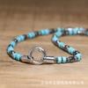 Turquoise Hematite Double Strand Necklace – Boho Tribal Jewelry, Protection Grounding Gift for Men Women