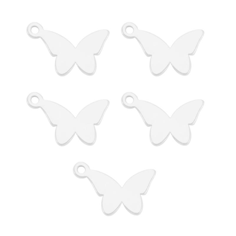 Stylish Reversible Butterfly Pendant Charm Necklace Featuring Crystal Accent for Fashion Trendsetters Daily Use белый