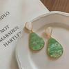 Elegant Silver Needle Vintage Resin Teardrop Stud Earrings – Chic Retro Light Luxury Accessories for Women