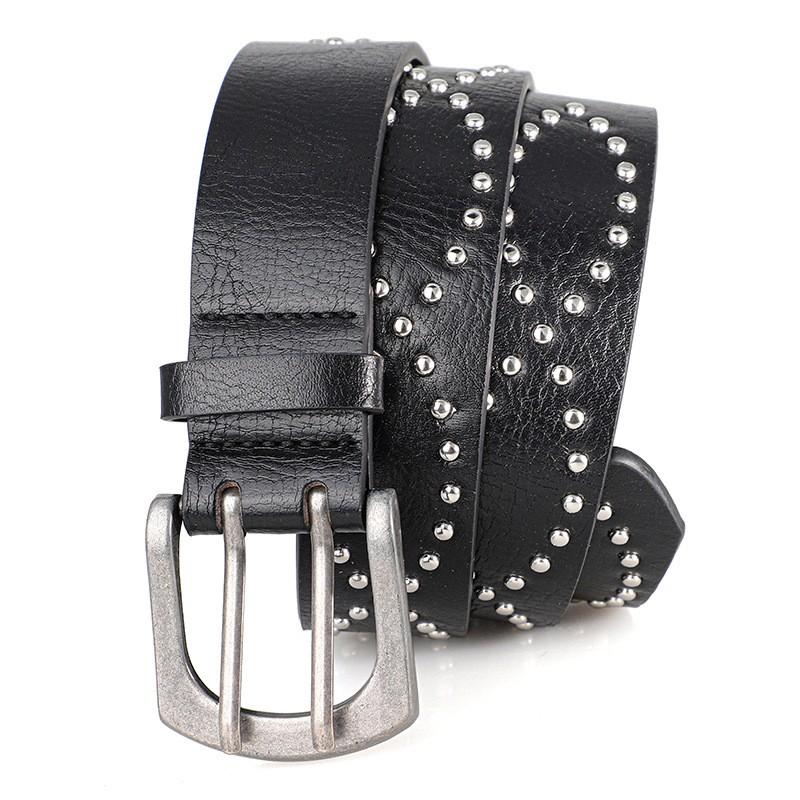 Vintage Punk-Stil Metallklauen-Perlen-Gürtel für Männer und Frauen, Legierungs-Nadelverschluss, Nieten-Gürtel, lässiger und vielseitiger Hosen gürtel