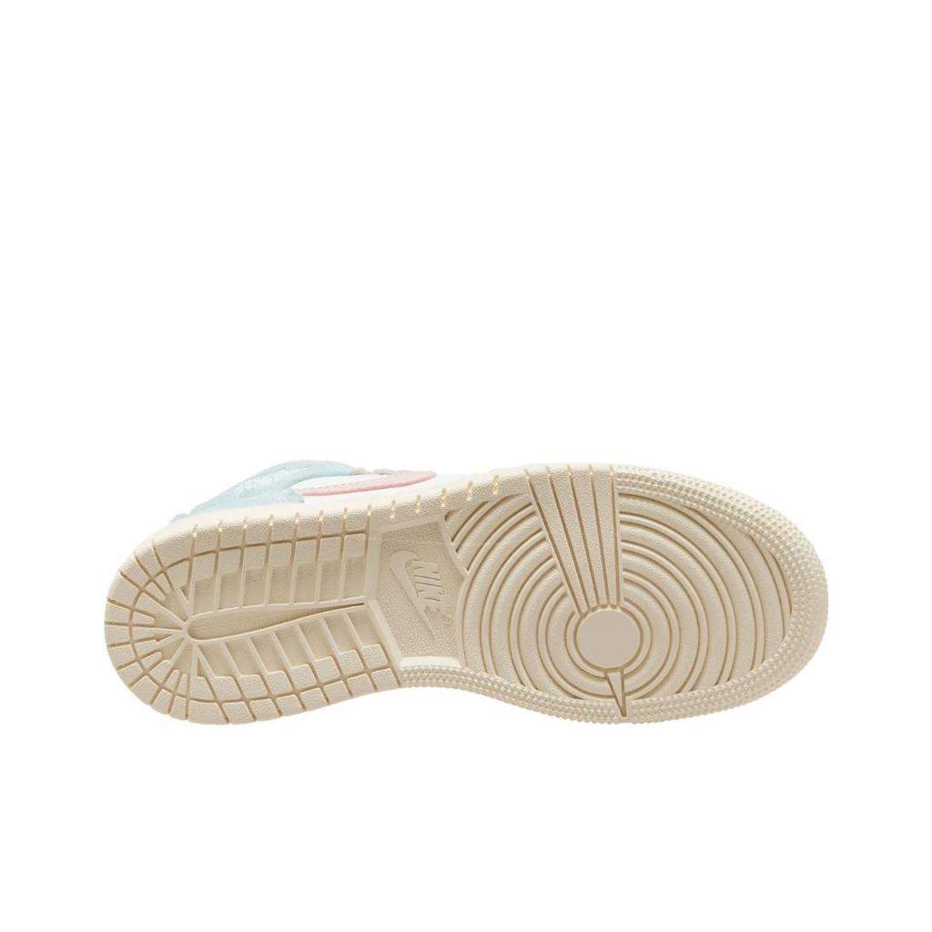 Air Jordan 1 Mid SE GS Scalloped Edge Kids Sneakers Green White Pink-Oxford DZ5361-100